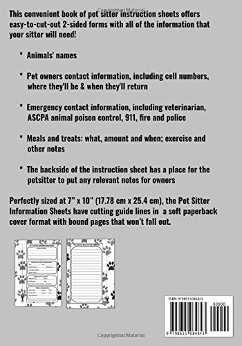Read more about the article Pet Sitter Information Sheets: 7″ x 10″ Petsitter Care Instructions & Emergency Contact Information Notepad, Pet Sitting Checklist w/ Notes to Owners … for Animal Sitters, Pet Supplies (100 Pages)