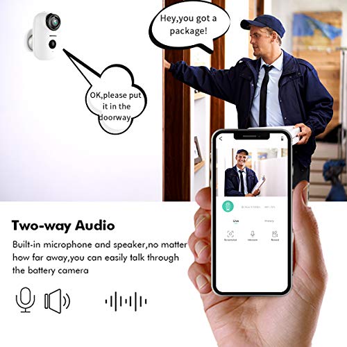 Read more about the article Wireless Rechargeable Battery Powered WiFi Camera, Home Security Camera, Night Vision, Indoor/Outdoor, 1080P Video with Motion Detection, 2-Way Audio, Waterproof, compatible with Cloud Storage/SD Slot