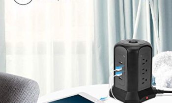 Read more about the article USB Power Strip Tower Surge Protector 10ft Extension Cord Desktop Charging Station 9 Outlet 4 USB 1080J Adjustable Voltage 110-240V Fire Proof Multiple Plug for PC Tablet Computer Office SUPERDANNY
