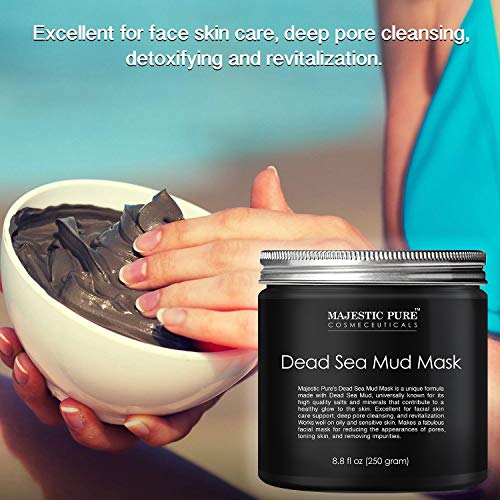 You are currently viewing MAJESTIC PURE Dead Sea Mud Mask – Natural Face and Skin Care for Women and Men – Best Black Facial Cleansing Clay for Blackhead, Whitehead, Acne and Pores – 8.8 fl. Oz