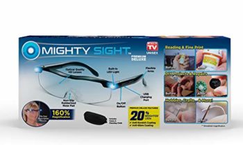 Read more about the article Mighty Sight Magnifying Glass with LED Light & Travel Case – Magnifying Glasses for Close Work – Computer Glasses for Women, Men’s Reading Glasses, Eye Glasses with Work Light – As Seen on TV