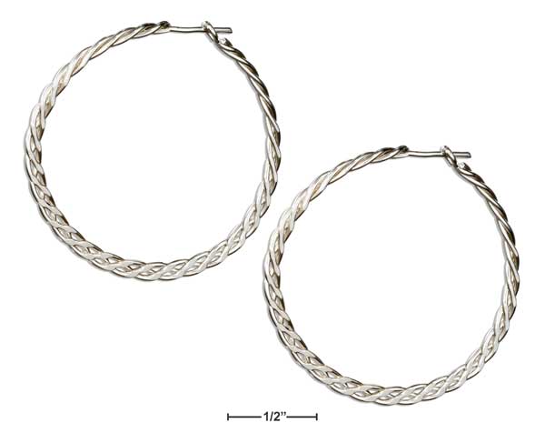 You are currently viewing Plum Island Silver P-018356 Sterling Silver 37 mm Flat Celtic Weave Hoop Earrings