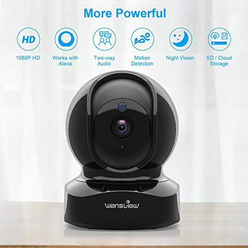 You are currently viewing wansview Wireless Security Camera, IP Camera 1080P HD, WiFi Home Indoor Camera for Baby/Pet/Nanny, Motion Detection, 2 Way Audio Night Vision, Works with Alexa, with TF Card Slot and Cloud