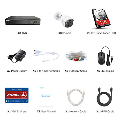 Read more about the article ANNKE 8 Camera Security System 8CH 5MP H.265+ DVR and 8×1080P HD Weatherproof Bullet CCTV Cameras, PIR Detection, White Light Alarm, Email Alert with Snapshots, 1TB Surveillance Hard Drive–S300