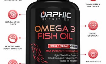 Read more about the article Omega 3 Fish Oil Supplements Max Potency Burpless Lemon Flavored Capsules 3600mg – Essential Fatty Acids Supplement for Heart, Joint Health – 90 Softgels