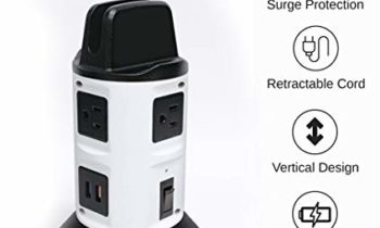 Read more about the article Spin Power by Bell+Howell Surge Protector Electric Charging Station 4 Outlets 6 USB Ports with 7ft Retractable Cord Built-in Phone Holder As Seen On TV