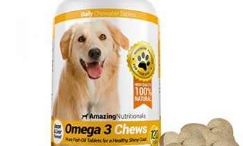 Read more about the article Amazing Omega-3 Rich Fish Oil 100% Pure All-Natural – Unscented Premium Food Grade Pet Nutritional Supplements – Antioxidant Fatty Acids – Promotes Shiny Coat, Bone, Joint and Brain Health – 120 Tasty Chewable Tablets Your Dog Will Love