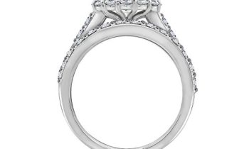 Read more about the article Platinum-Plated Sterling Silver Flower Halo Ring set with Swarovski Zirconia (2.9 cttw), Size 7