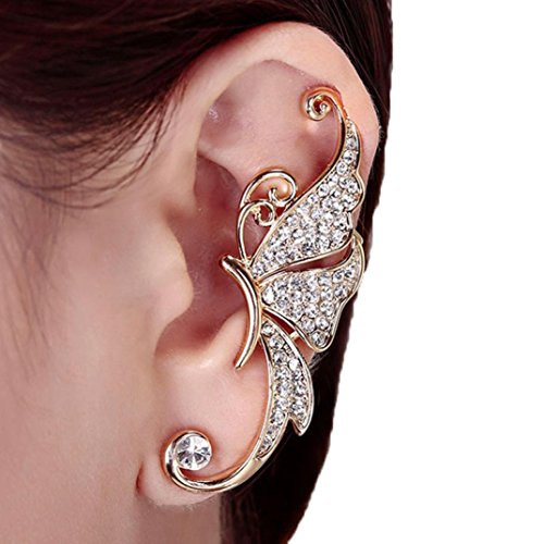 You are currently viewing Kingfansion Splendid Cute Crystal Butterfly Wings Ear Clip Clamp Earring Fashion Jewelry for Women(only 1pc) (White)