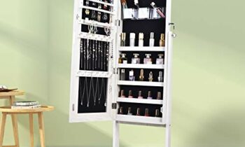 Read more about the article OUTDOOR DOIT Jewelry Organizer Jewelry Cabinet Jewelry armoire Standing Jewelry Box with Full Body Mirror and Large Storage Lockable Wooden Cabinet (White)