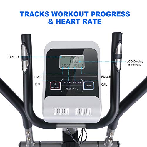 You are currently viewing FUNMILY Elliptical Machine Cross Trainer, EM530 Cardio Fitness Equipment with 10 Level Magnetic Resistance, LCD Monitor, 390 LBs Max Weight for Home Gym Use