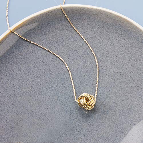 Read more about the article Ross-Simons Italian 14kt Yellow Gold Textured Love Knot Necklace