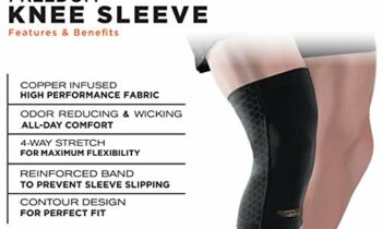 Read more about the article Copper Fit Freedom Knee Compression Sleeve, Black, Large