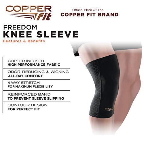 Read more about the article Copper Fit Freedom Knee Compression Sleeve, Black, Large