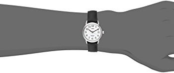 Read more about the article Timex Women’s T2H331  Indiglo Leather Strap Watch, Black/Silver-Tone/White