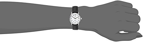 Read more about the article Timex Women’s T2H331  Indiglo Leather Strap Watch, Black/Silver-Tone/White
