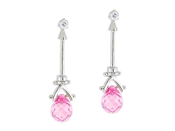 You are currently viewing CZ EAR1410-P Pink Sapphire Crystal Briolette Drop Earrings Fashion Jewelry