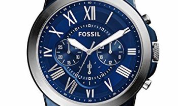 Read more about the article Fossil Men’s Grant Stainless Steel Quartz Watch with Leather Calfskin Strap, Silver/Blue IP, 22 (Model: FS5151)