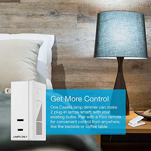 Read more about the article Lutron Caseta Smart Home Plug-in Lamp Dimmer Switch and Pico Remote Kit, Works with Alexa, Apple HomeKit, and The Google Assistant | P-PKG1P-WH | White