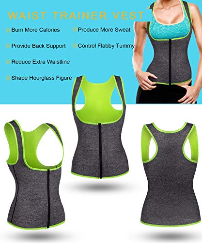 Read more about the article GAODI Women Waist Trainer Vest Slim Corset Neoprene Sauna Tank Top Zipper Weight Loss Body Shaper Shirt (S,Gray)