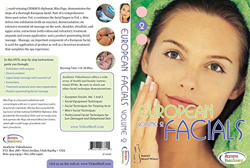 Read more about the article European Facials Volume 2 Facial DVD – Great Video for Medical & Master Estheticians. Learn About Facial Treatments, Skin Care Products, Face Massage Techniques, Essential Oils, Extractions, Ampoules, Exfoliation & more… with Rita Page. (1.5 Hours)