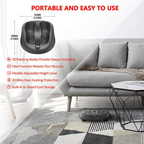 Read more about the article Medcursor Shiatsu Foot Massager with Built-in Soothing Heat Function, Electric Deep Kneading Foot Massage Machine, Muscle Pain Relief, Home and Office Use, Black