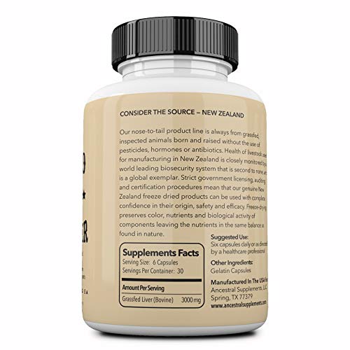Read more about the article Ancestral Supplements Grass Fed Beef Liver (Desiccated) — Natural Iron, Vitamin A, B12 for Energy (180 Capsules)