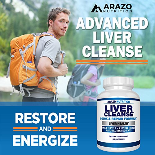 Read more about the article Liver Cleanse Detox & Repair Formula – 22 Herbs Support Supplement: Milk Thistle Extracts Silymarin, Beet, Artichoke, Dandelion, Chicory Root – Arazo Nutrition