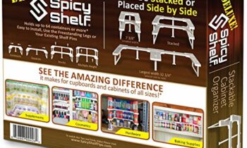Read more about the article Spicy Shelf Deluxe – Expandable Spice Rack and Stackable Cabinet & Pantry Organizer (1 Set of 2 shelves) – As seen on TV