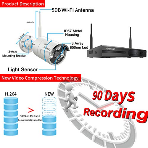 You are currently viewing 【2020 Update】 OOSSXX 8-Channel HD 1080P Outdoor Wireless Security Camera System,8Pcs 1080P Wireless Indoor/Outdoor IR Bullet IP Cameras,P2P,App, HDMI Cord & 4TB Hard Drive Pre-Install