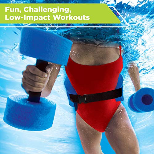 You are currently viewing New & Improved AQUA 6 Piece Fitness Set for Water Aerobics, Pool Exercise Equipment, Aquatic Swim Belt, Resistance Gloves, Barbells, Model:AF4730