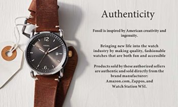 Read more about the article Fossil Men’s Minimalist Quartz Leather Three-Hand Watch, Color: Silver, Brown (Model: FS5439)