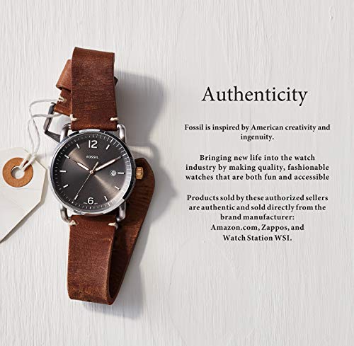 Read more about the article Fossil Men’s Minimalist Quartz Leather Three-Hand Watch, Color: Silver, Brown (Model: FS5439)